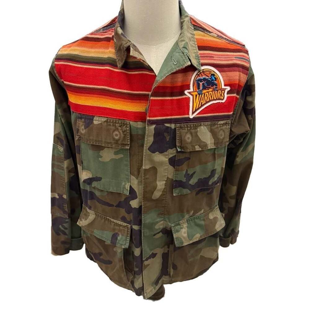 BART BRIDGE Custom Golden State Warriors Camo Jacket Serape